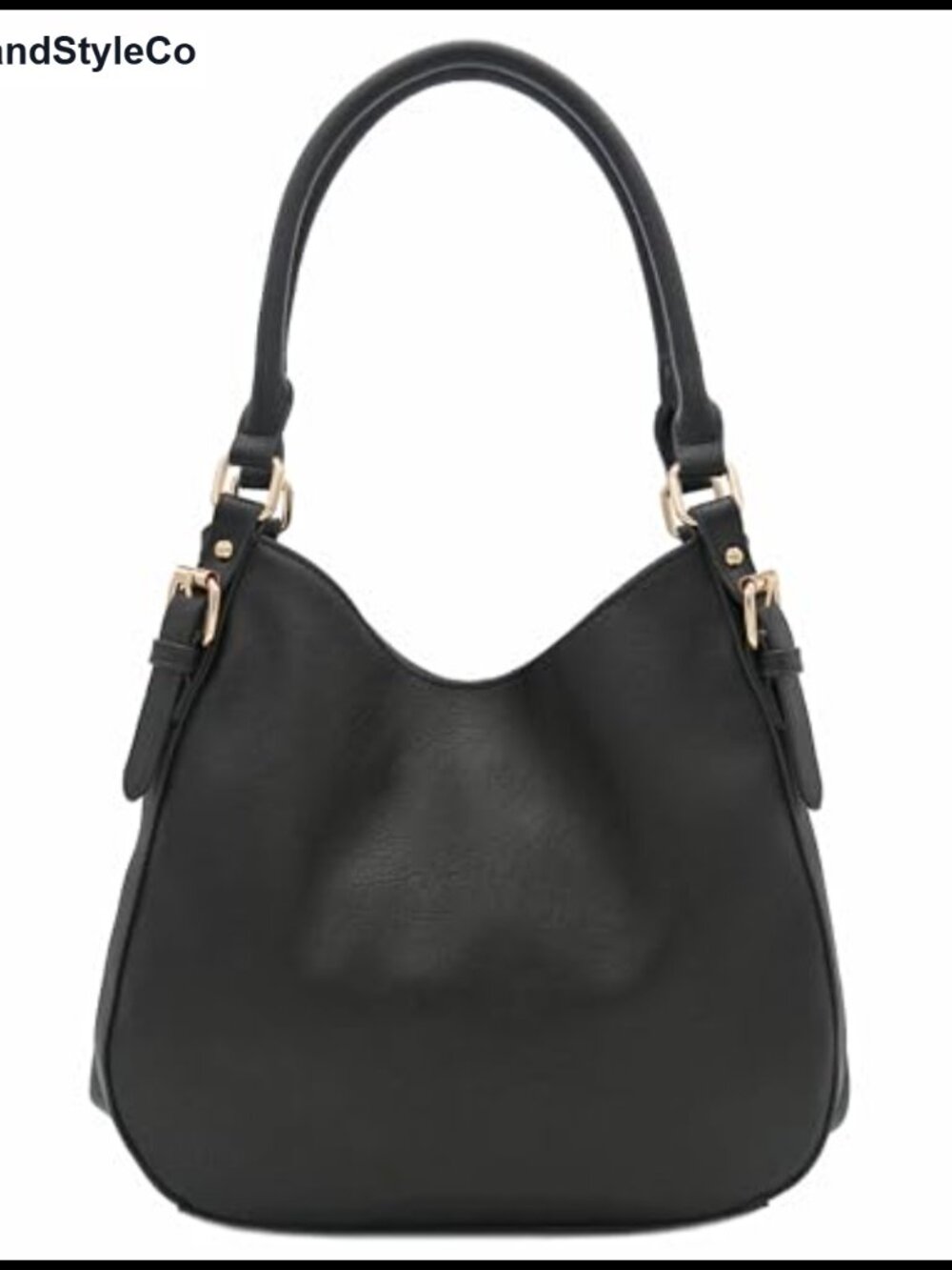 Faux Leather 3 Compartment Medium Hobo Shoulder Bag Lightweight
